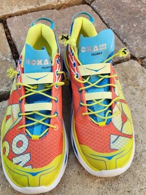 Hoka One One Men's Athletic Shoes in Orange, Yellow, Blue